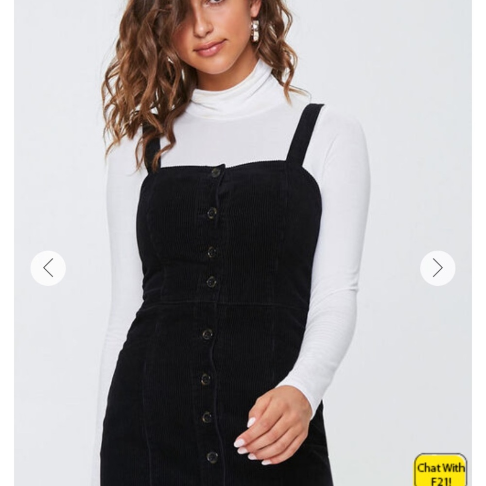 Black Button Up Dress: Large, Forever 21
